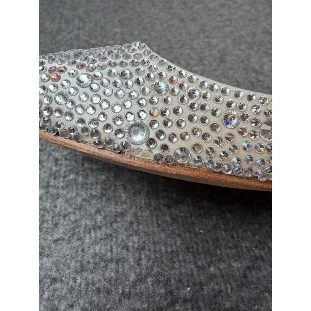 Benjamin Adams London Ivory Dutchess Silk Crystal Halle Women's Flats Sz 6.5 - Picture 9 of 10